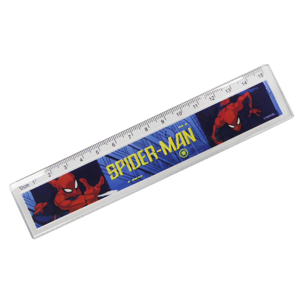 Regla Plástica Spiderman 15 cm 