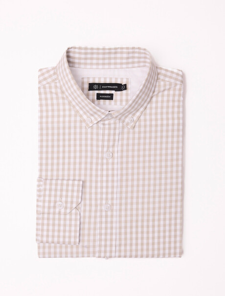 Camisa m/l Hudson beige/D2