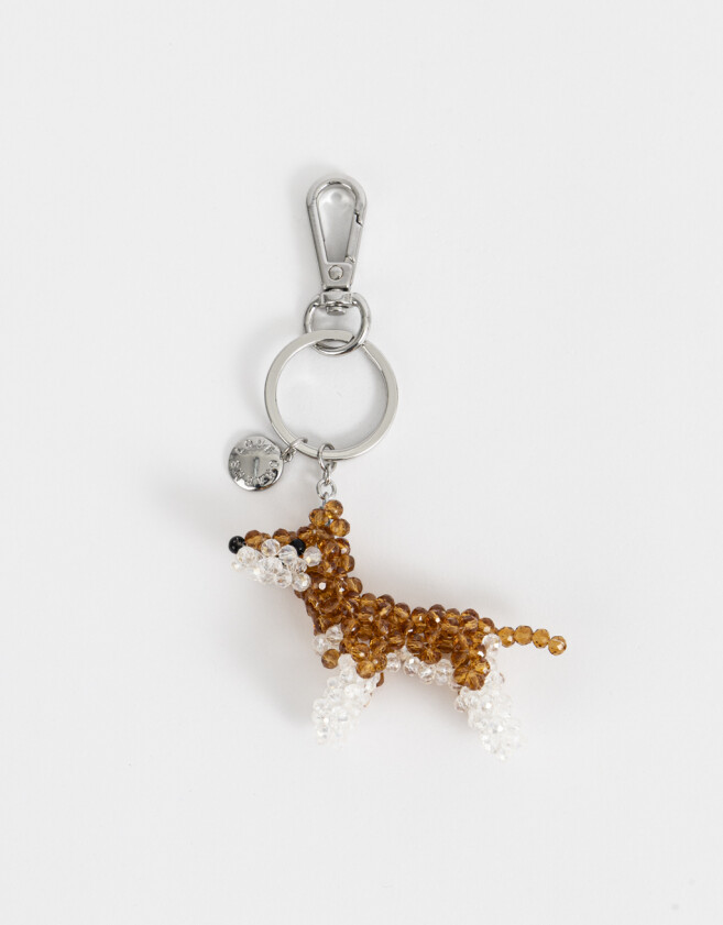 Llavero Llavero Y Charm De Perrito Beads - Combinacion Bicolor