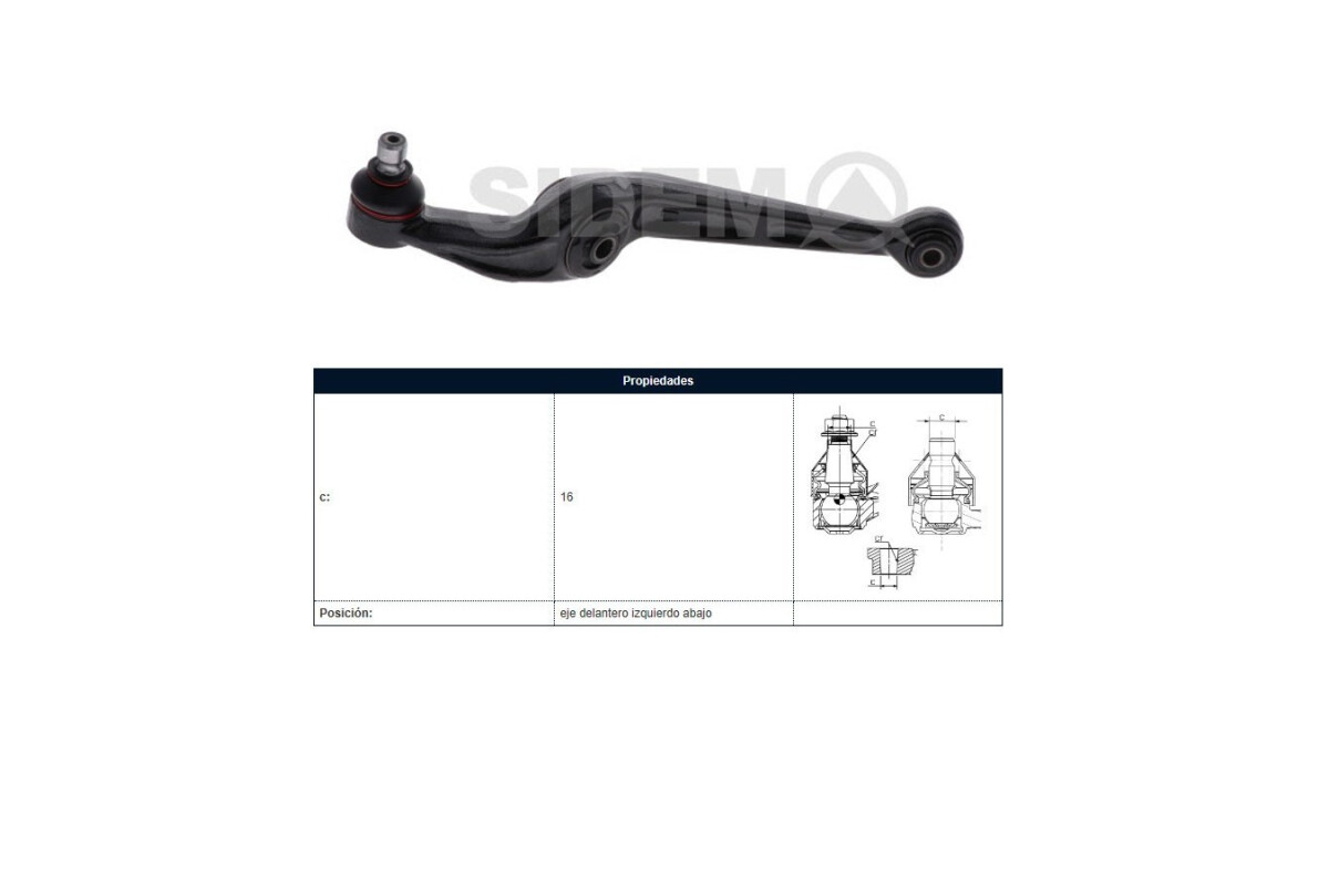 Brazo de Suspension Izquierdo Peugeot 205 83-25 Citroen C15 1.1/1.8/1.9 86-05 Visa 1.0/1.8 82-91 C/Rotula Brazo de Suspension Izquierdo Peugeot 205 83-25 Citroen C15 1.1/1.8/1.9 86-05 Visa 1.0/1.8 82-91 C/Rotula