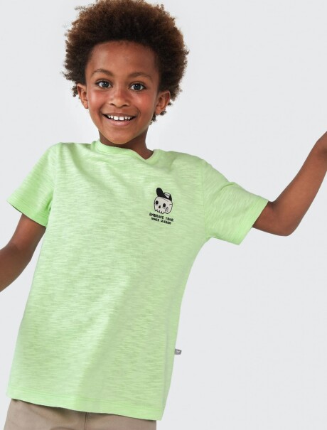 CAMISETA INFANTIL CON ESTAMPA VERDE