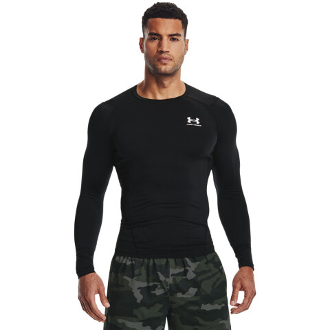 UA HG Armour Comp LS-WHT BLK-001