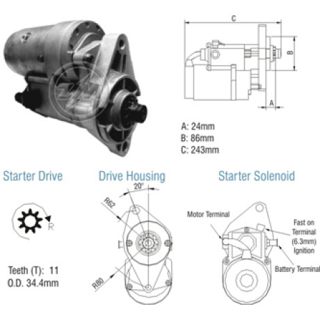 ARRANQUE - BESTA 12V 11D SIST. N.DENSO ZM ARRANQUE - BESTA 12V 11D SIST. N.DENSO ZM