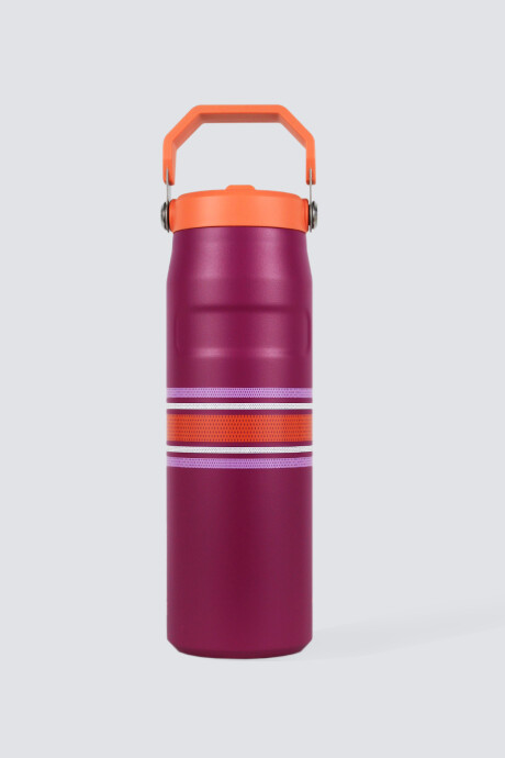 Botella Stanley The Aerolight 24 OZ Fucsia - Rayas naranja y rosa