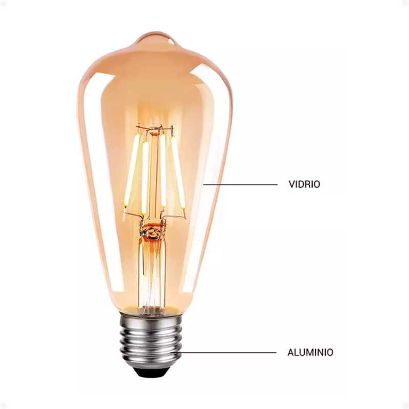 Lámpara Filamento LED Pera Luz Fría E27 Vintage Lámpara Filamento LED Pera Luz Fría E27 Vintage