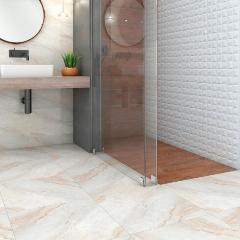 Cerámica beige carrara rectificado 60x60Cm piso GAMAS DE BEIGE