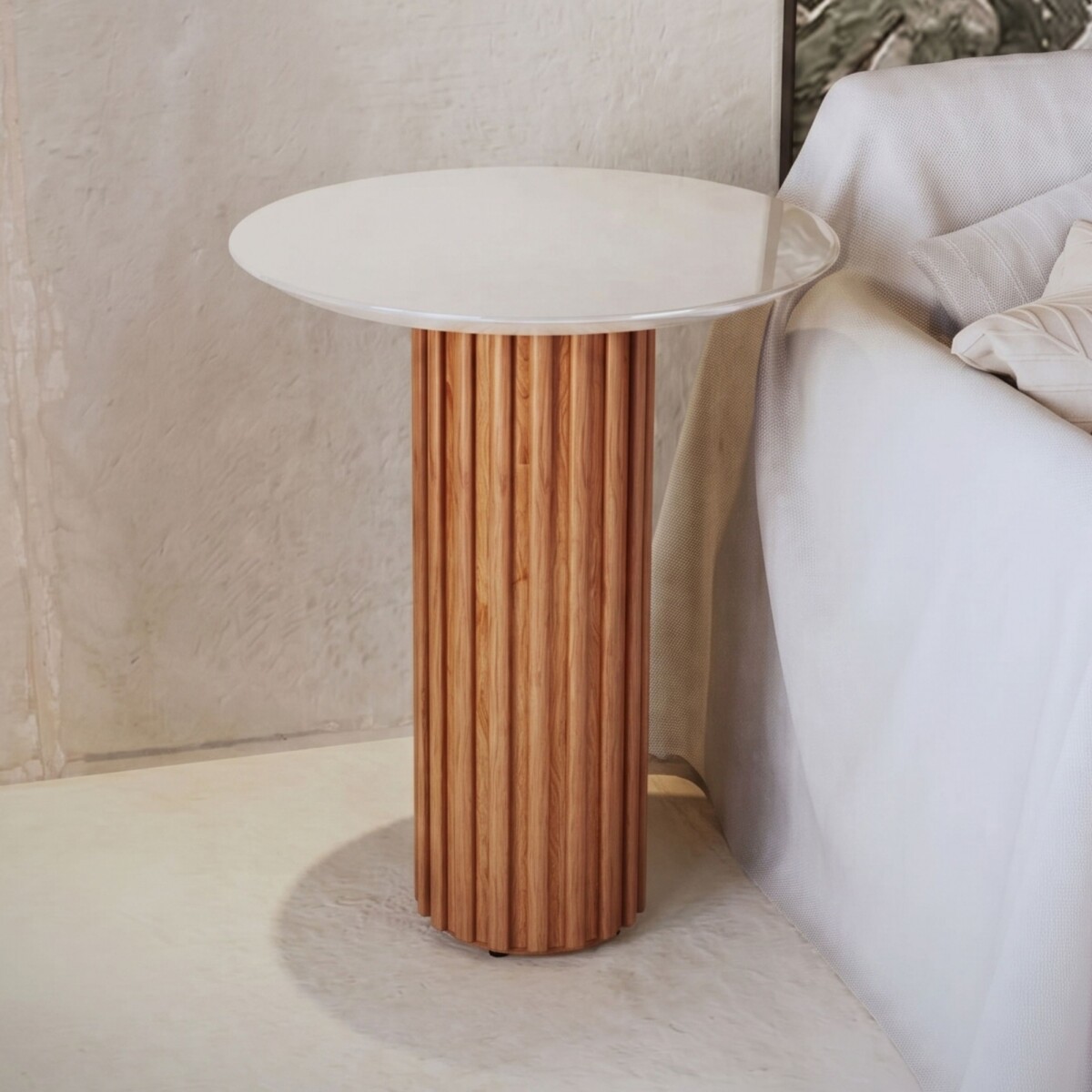 Mesa Lateral - 64cm - Linea Manhattan - Beige 
