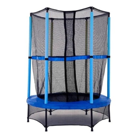 Cama Elástica c/Protección 1.40m - Red Seguridad Alta 1.80m Azul