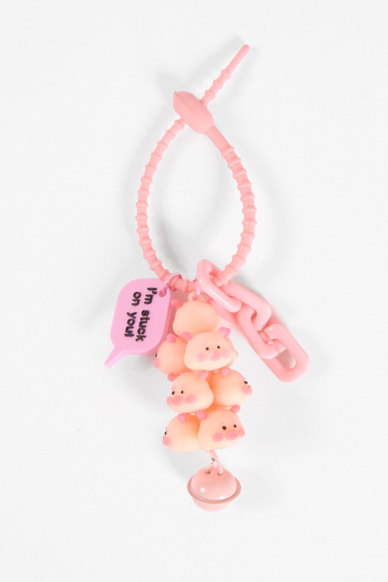 Llavero pig campana rosa