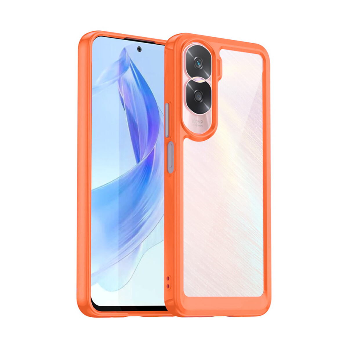 Case Transparente con Borde de Color Honor 90 Lite Orange