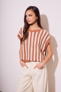 Chaleco Rayado Mocha