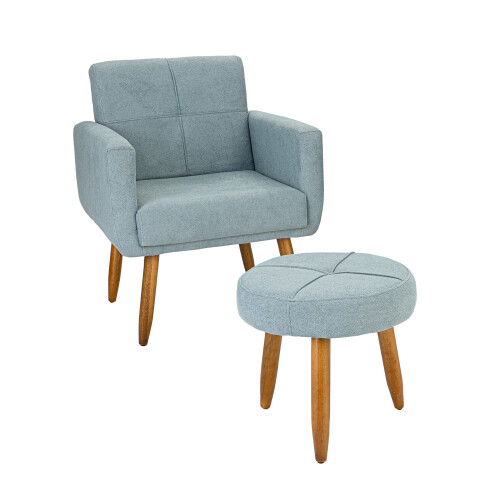 BUTACA Moderna + Puff Havana Celeste