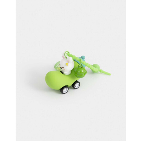 Llavero Y Charm Conejito En Auto Verde Manzana