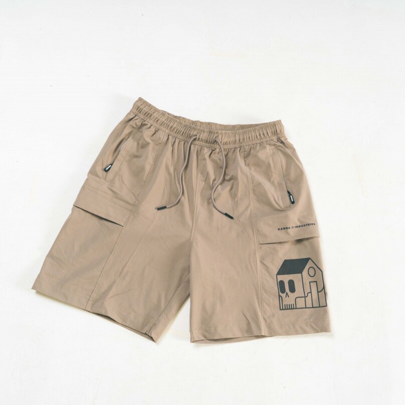 Short Logo Bermuda Nylon Beige