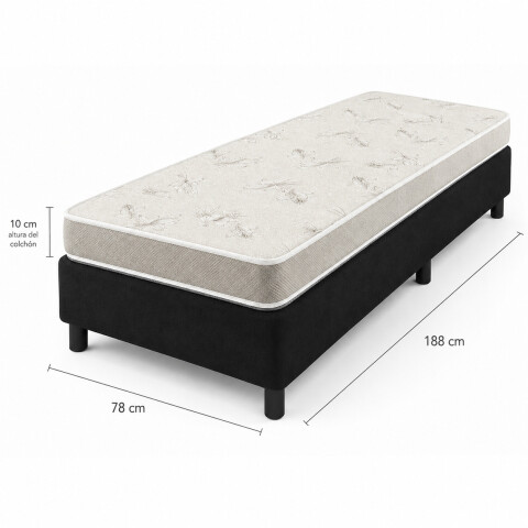 Sommier 1 Plaza Quito – Espuma Soft 78x188x47cm – Soporte hasta 70kg Sommier 1 Plaza Quito – Espuma Soft 78x188x47cm – Soporte hasta 70kg