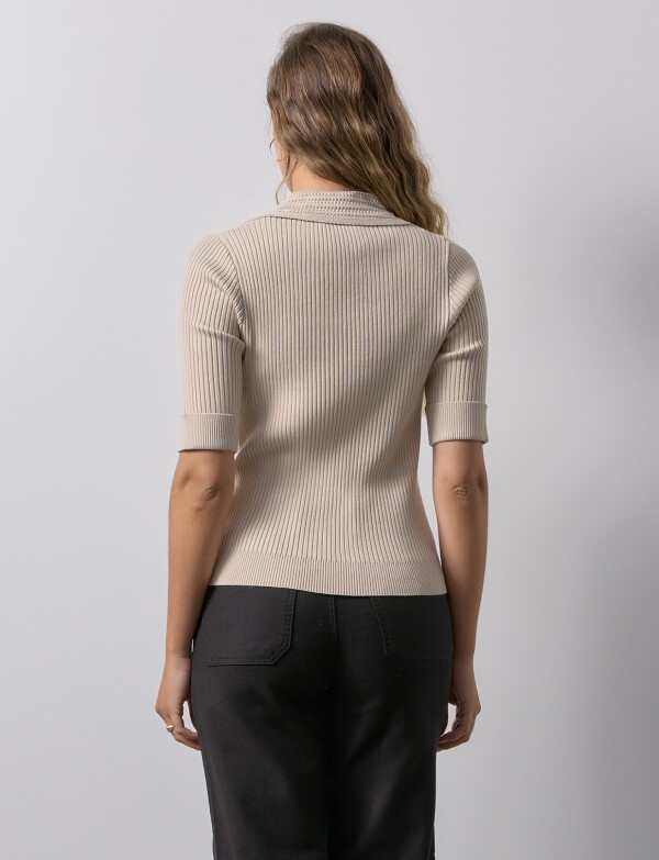 Blusa Ribs Tejida BEIGE