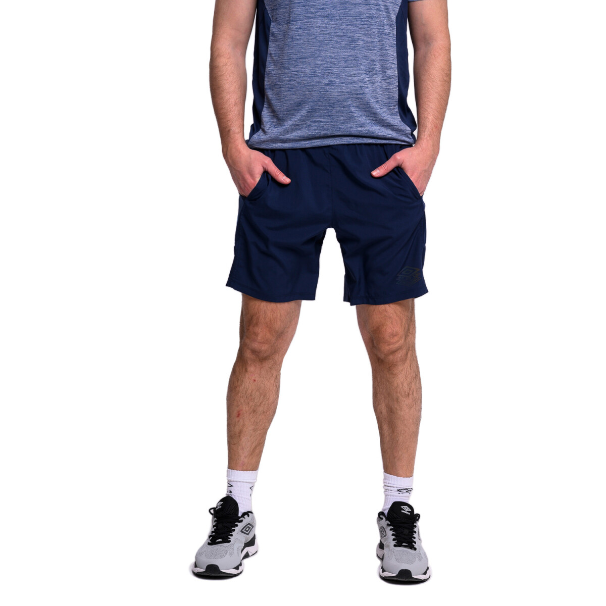 Short de Hombre Umbro Pro Training Woven - Azul Marino - Celeste 