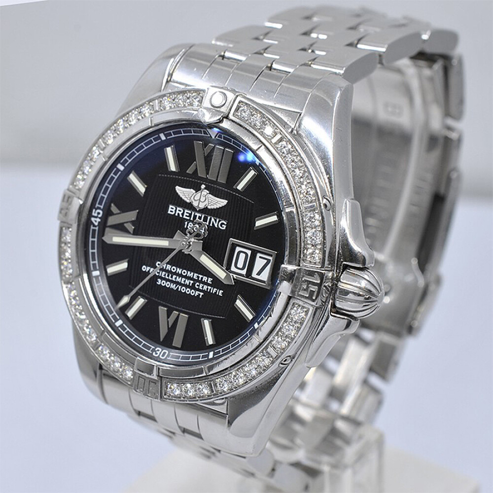 Breitling Galactic Referencia A49350, Automatico, Bisel De Diamantes, Esfera Negra Breitling Galactic Referencia A49350, Automatico, Bisel De Diamantes, Esfera Negra