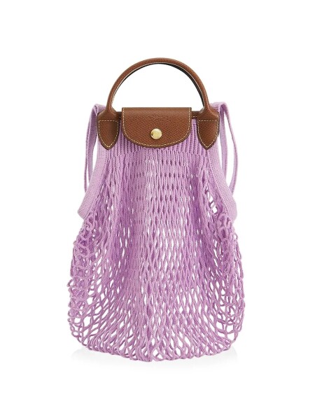 Longchamp -Cartera Longchamp de red, Le pliage Filet Violeta