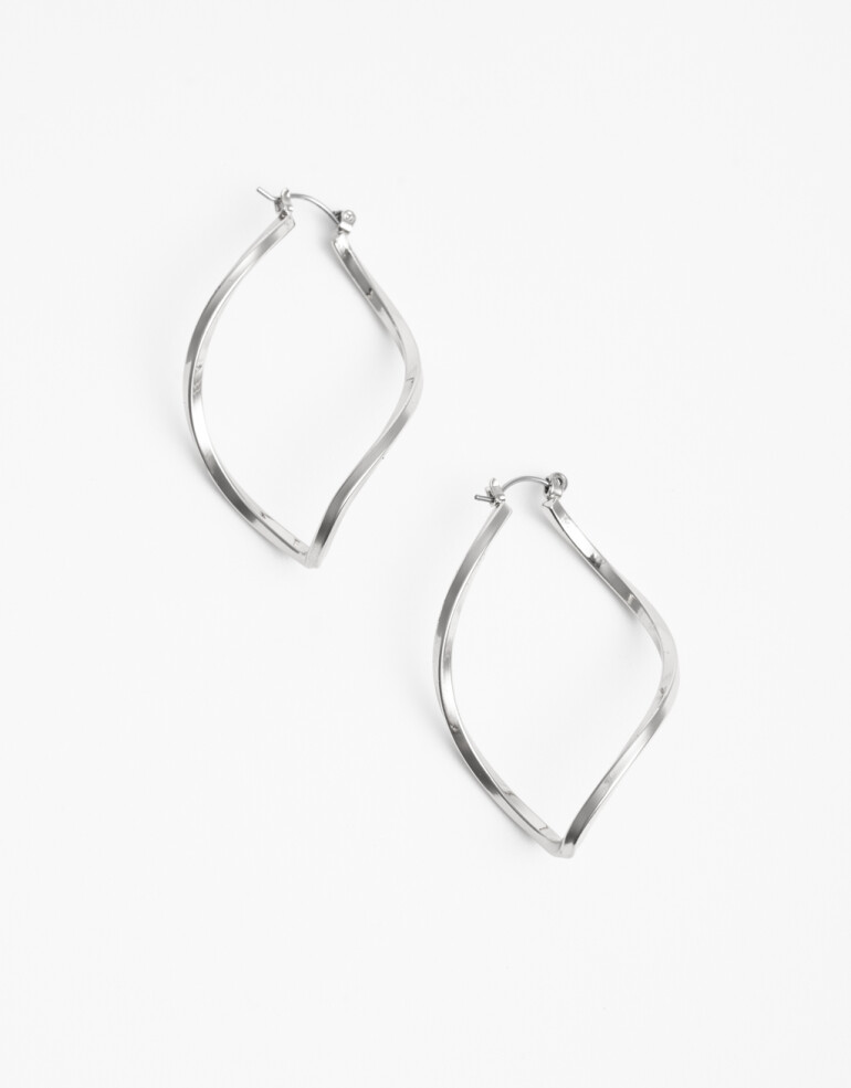 Aros Argollas Metal Argollas Metal Ovaladas - Plateado Rodio