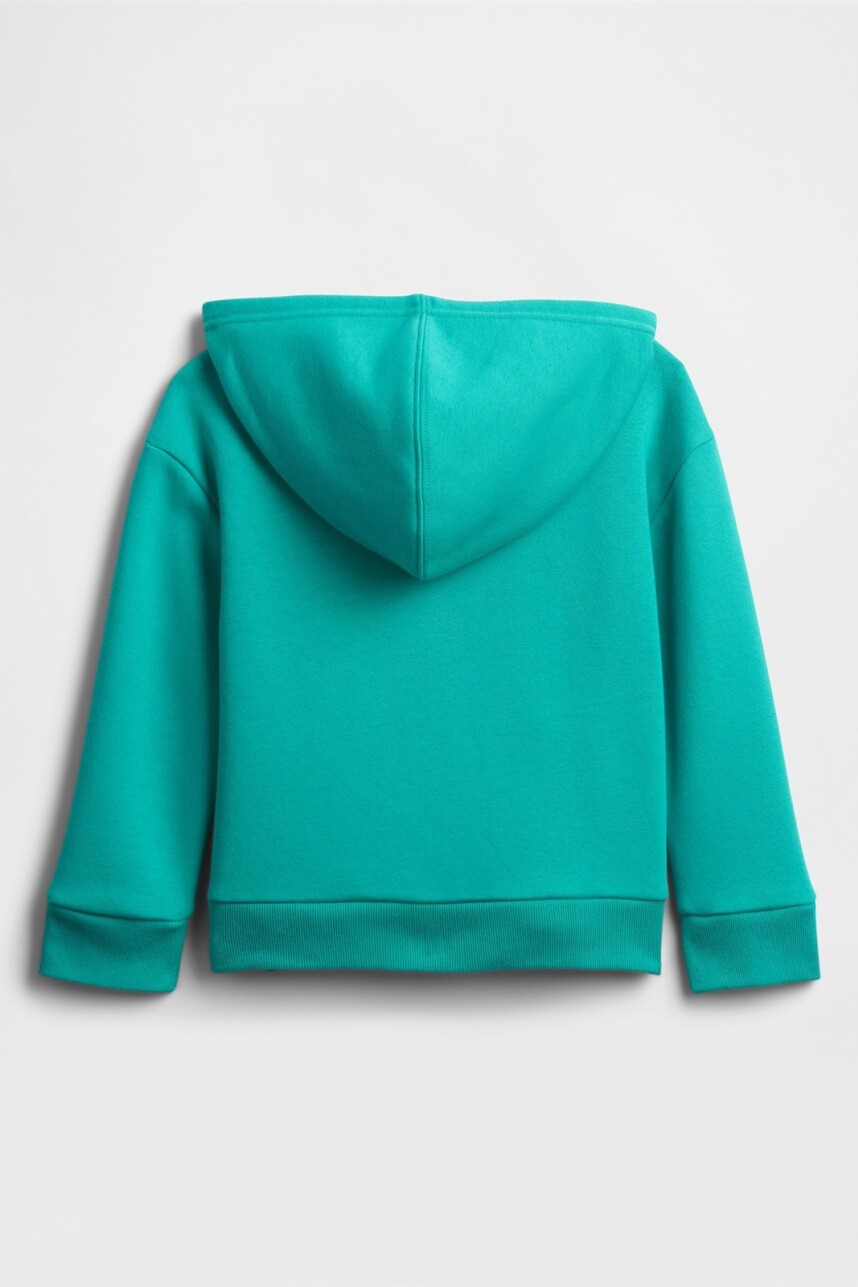 Buzo Canguro Con Cierre Logo Gap Toddler Niña Green Mirage