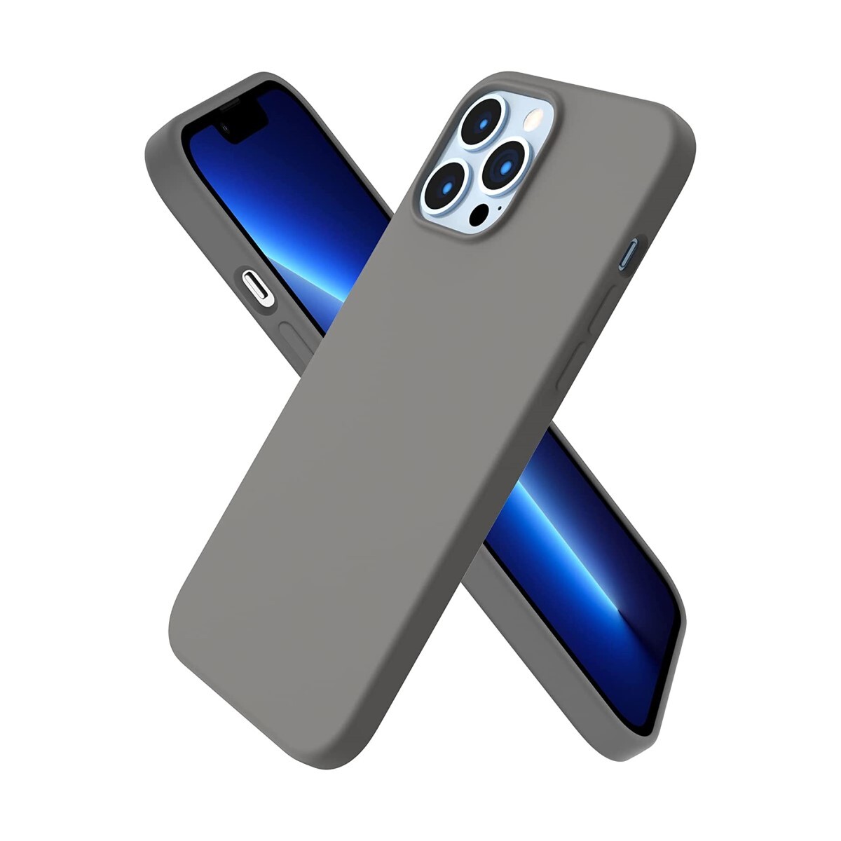 Protector case de silicona para iphone 13 pro max - Gris oscuro 