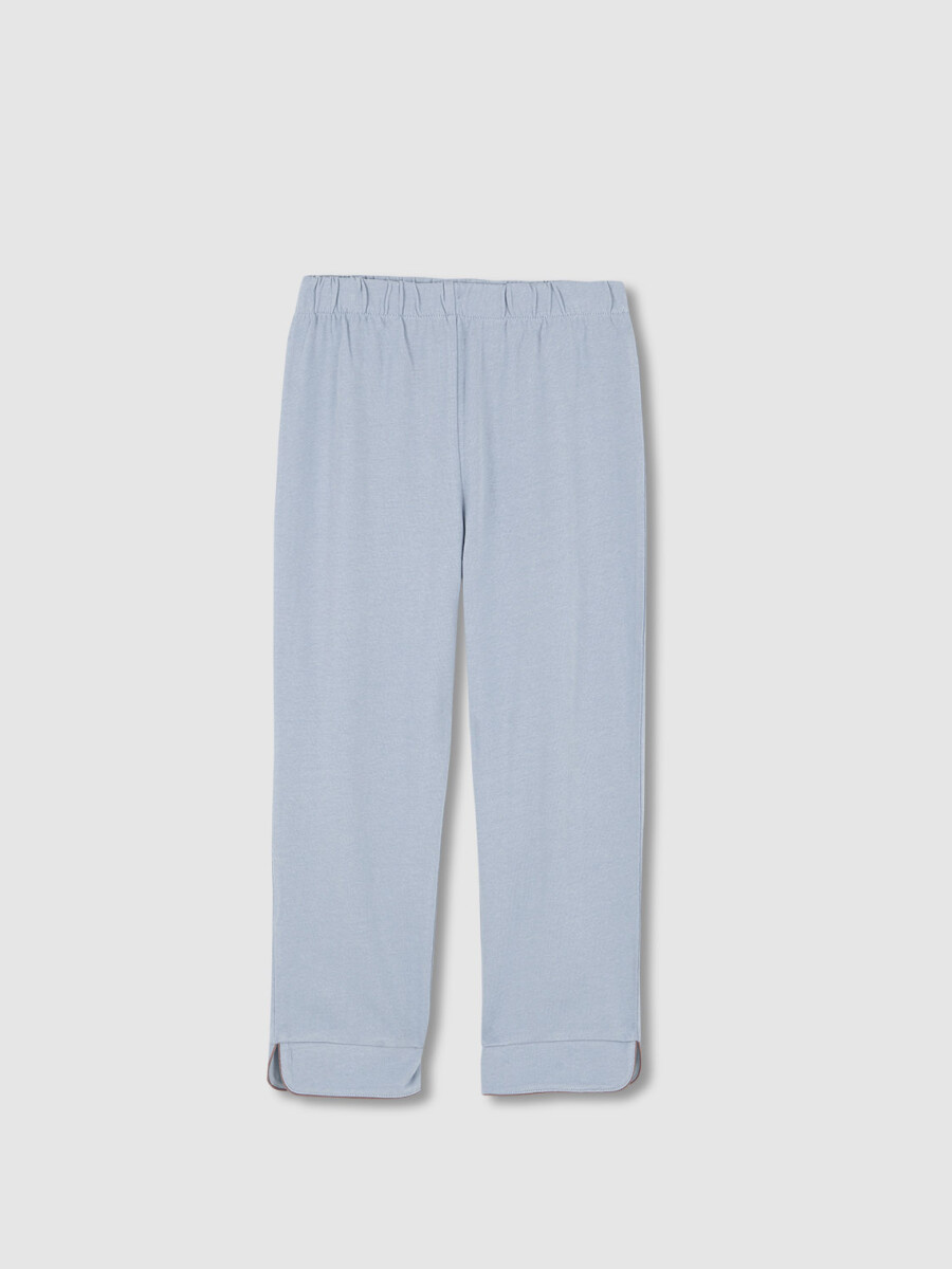 Pijama De Jersey Con Vivos En Contraste Azul