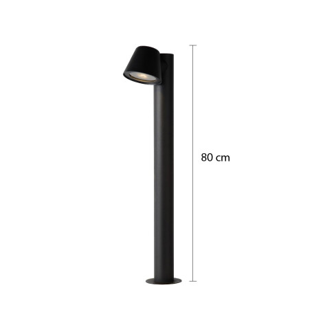 LUMINARIA BOLARDO TOP NEGRO ALTO Bolardo Eco Top 80 cm de Altura Negro