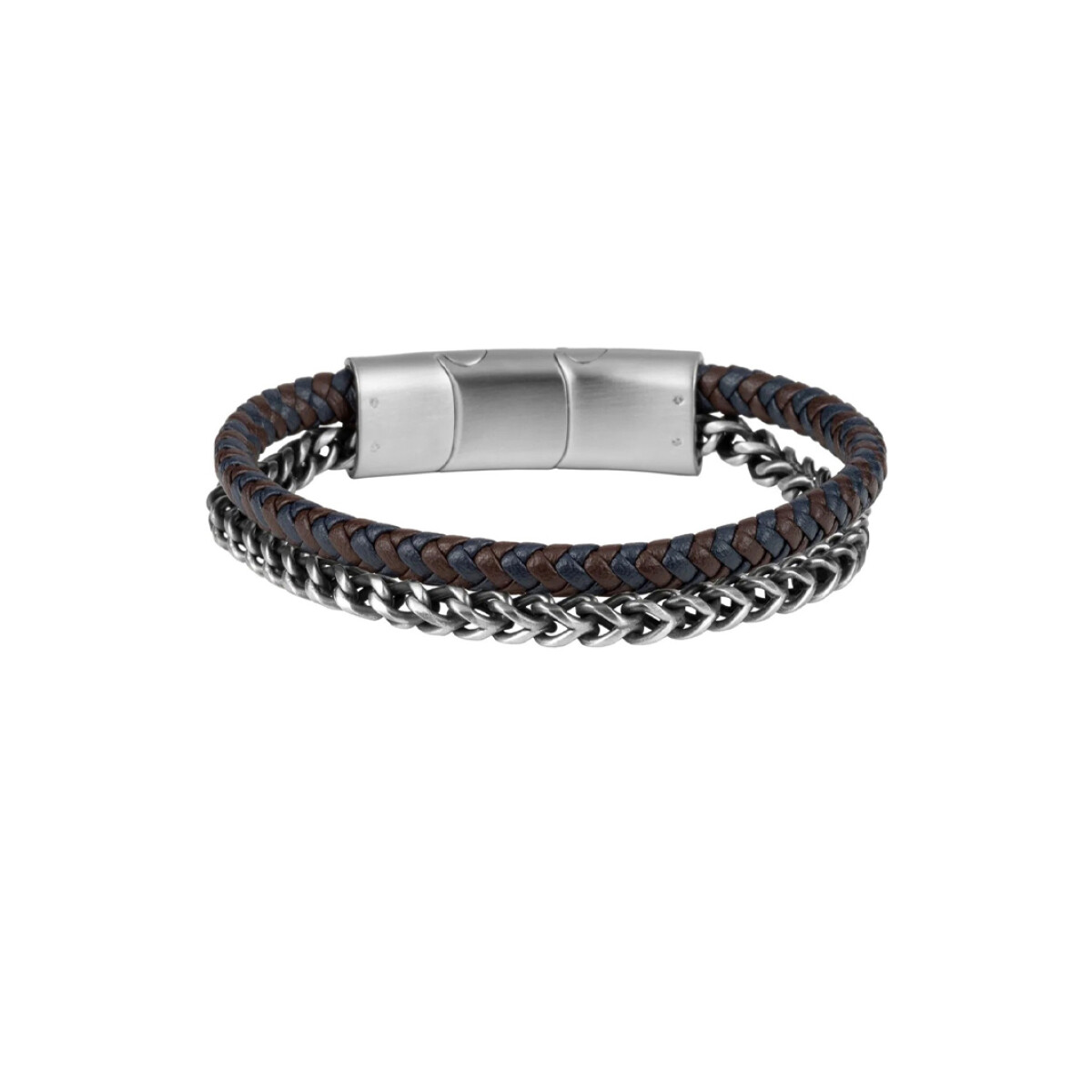 Pulsera en Acero y Cuero 