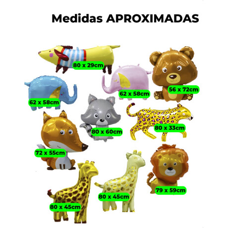 Set Globos N9 Animalitos Metalico X10 Pcs + Cinta Set Globos N9 Animalitos Metalico X10 Pcs + Cinta