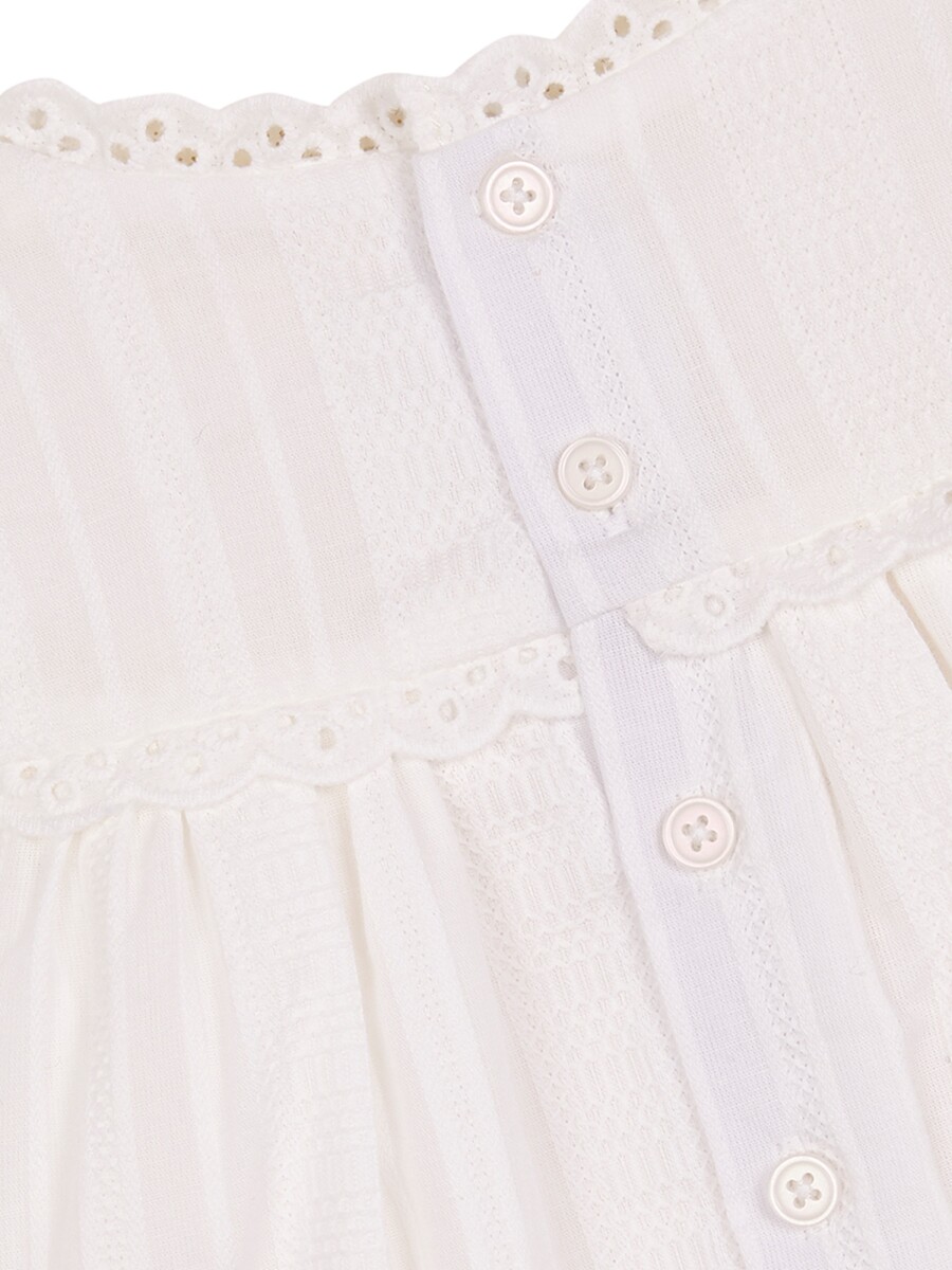 Vestido De Manga Larga Blanco Roto