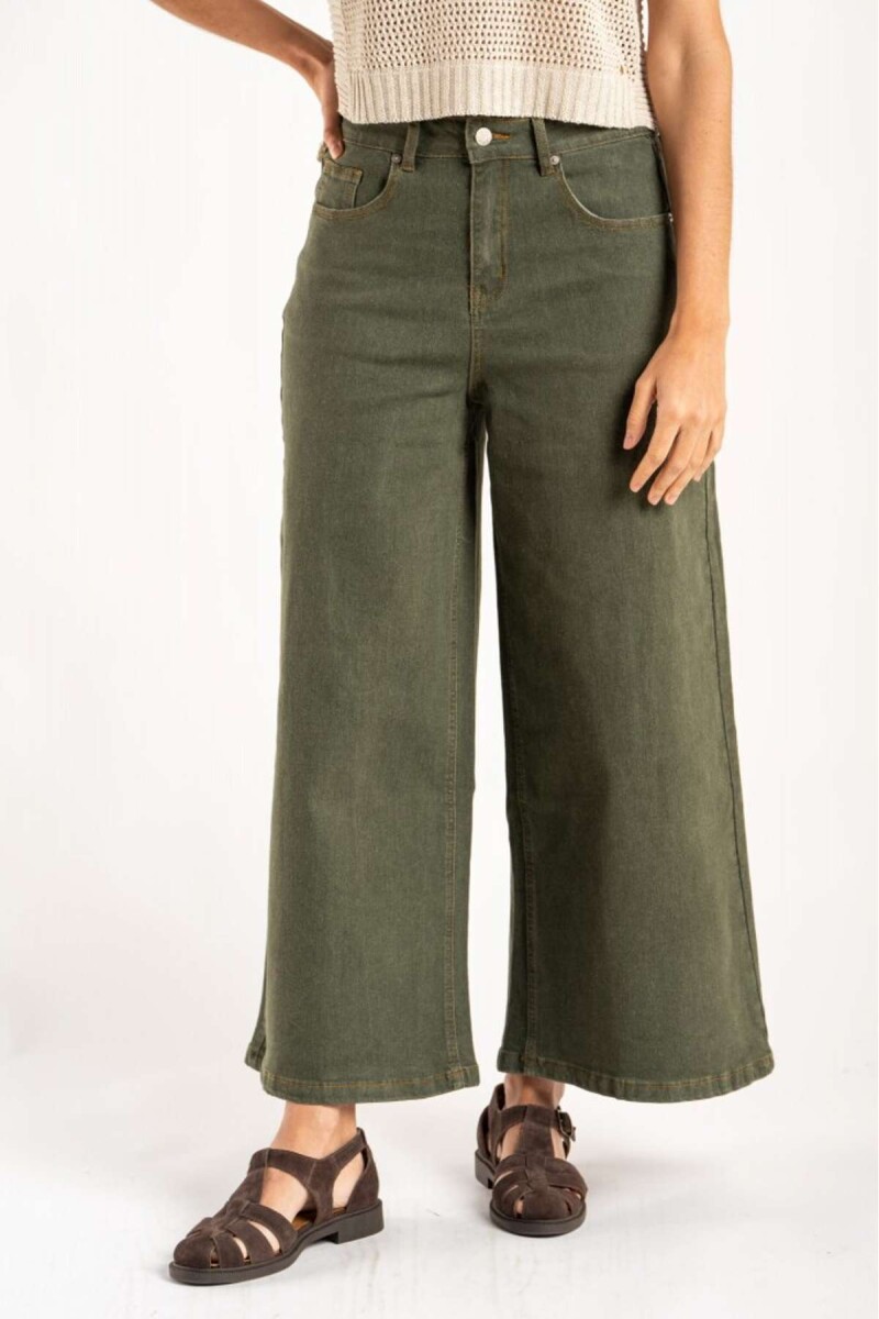 Wide Leg Lavado - Oliva 