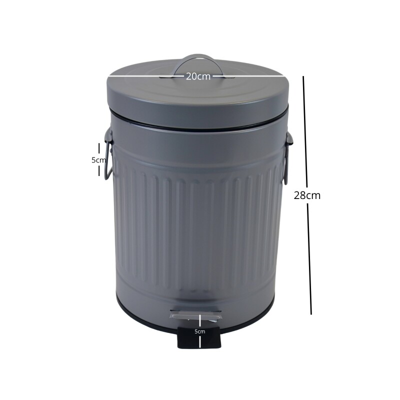 Papelera Retro 5L Metal GRIS
