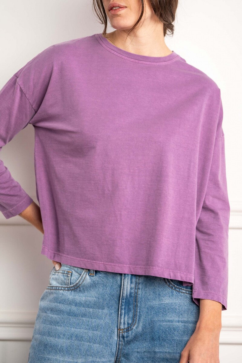 Remera Manga Larga Lavada - Lavanda 