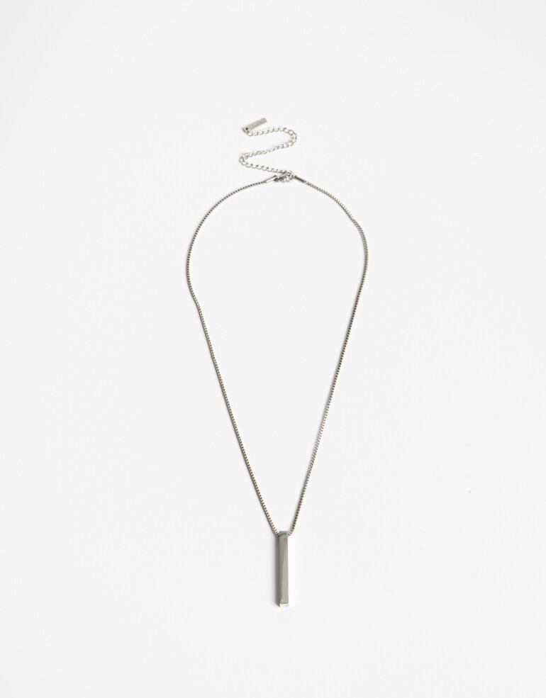 Collares Cortos Metal Collar Para Hombres De Acero Cadena Gruesa - Plateado