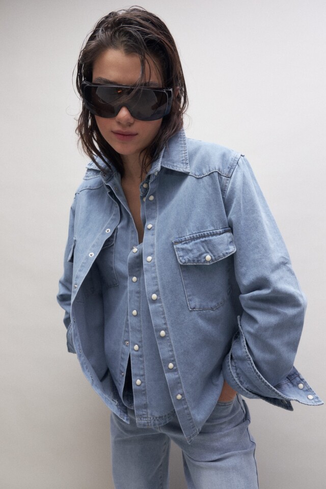 Camisa de jean jean claro