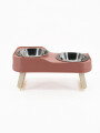 PLATO DOBLE CON PATAS ROSADO