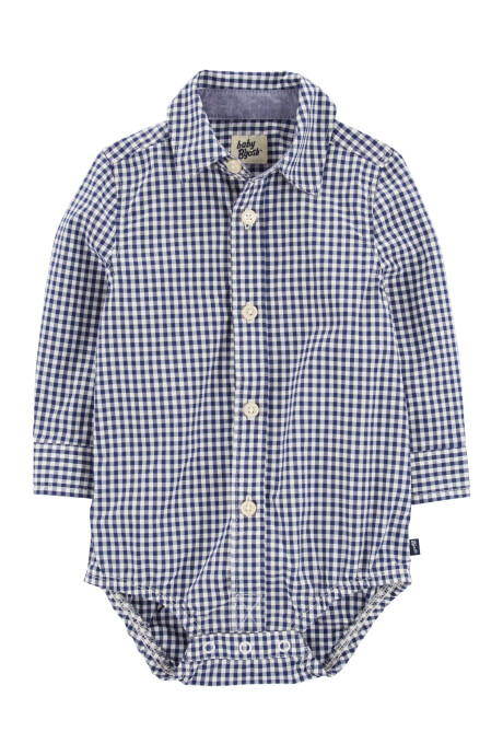 Body de algodón, tipo camisa, diseño a cuadros Body de algodón, tipo camisa, diseño a cuadros