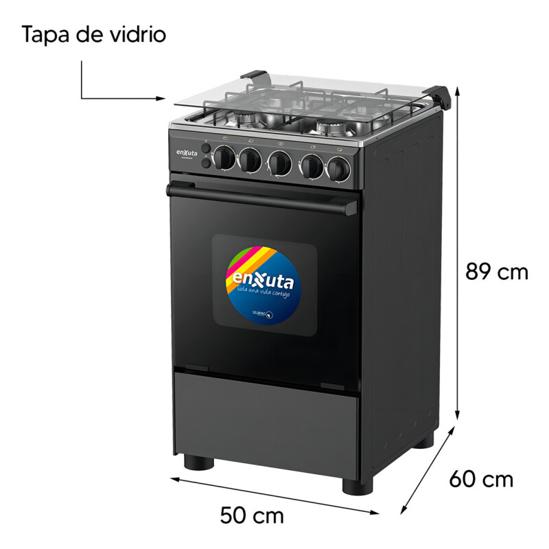 Cocina Multigas Enxuta Con Luz 9504n Encendido Color Negro Cocina Multigas Enxuta Con Luz 9504n Encendido Color Negro