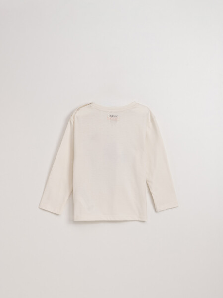 Remera Manga Larga Estampa Princesa Crema