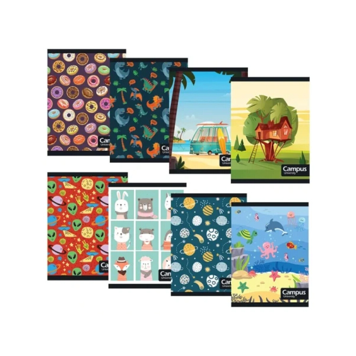 Cuaderno Campus con Margen Rojo 48 Hojas - Surtido 