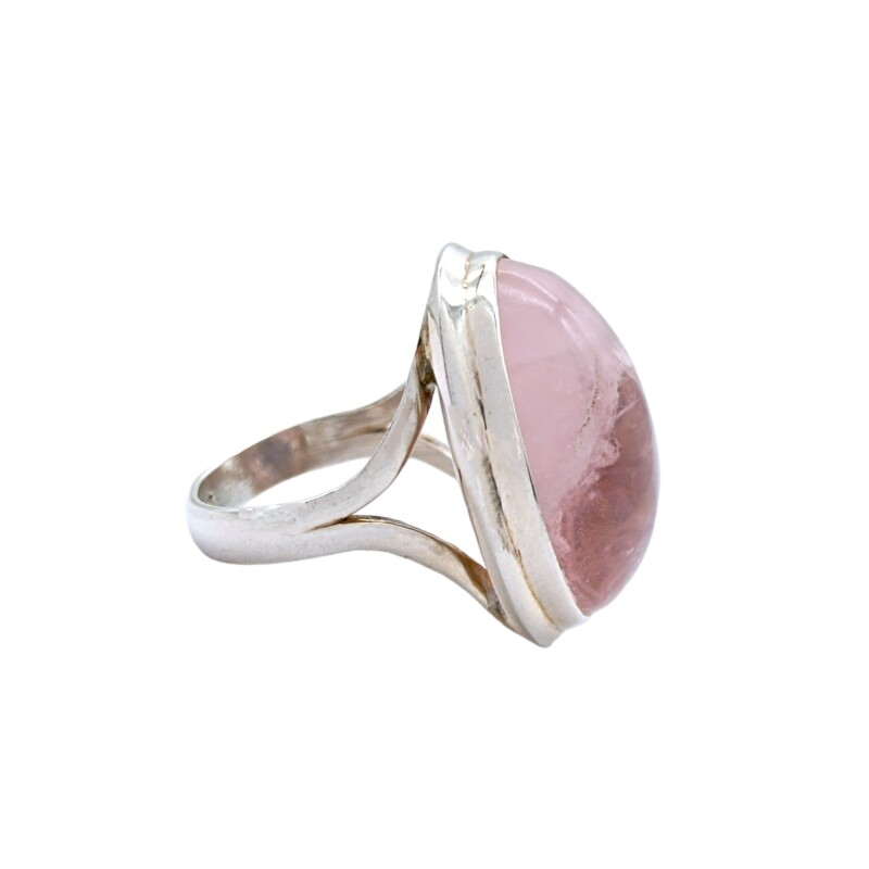 Anillo Oval-Plata 925-Piedra Cuarzo rosa-AN3937 conpiedra
