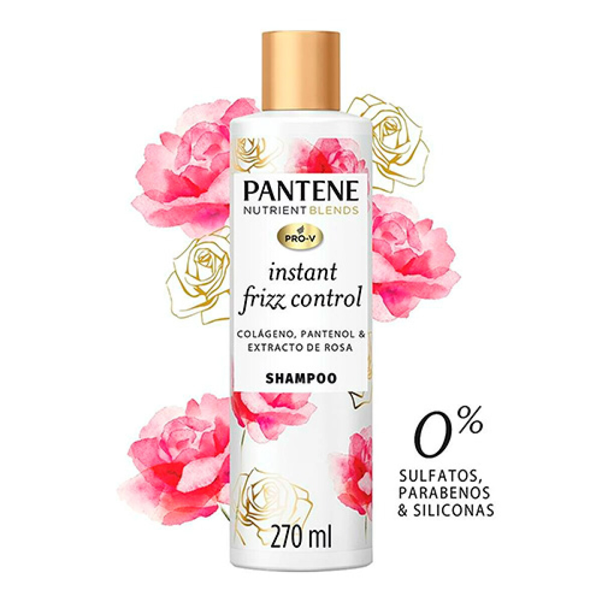Shampoo Pantene Blends Instant Frizz Control 270 Ml Rosa - 001 
