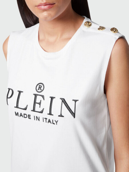 PHILIPP PLEIN - camiseta sin mangas blanca Iconic Plein Blanco