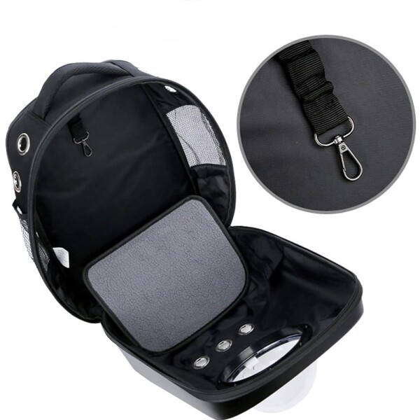 Mochila Transportadora Rigida Bolso Mascota Space Gato Perro Color Variante Rosa Metalico