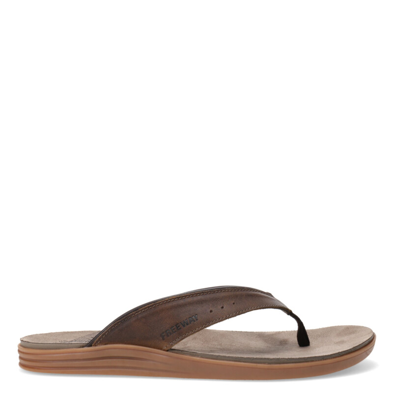 Sandalias de Hombre Freeway Ojota Casual Marrón Habana (Cuero Graso)