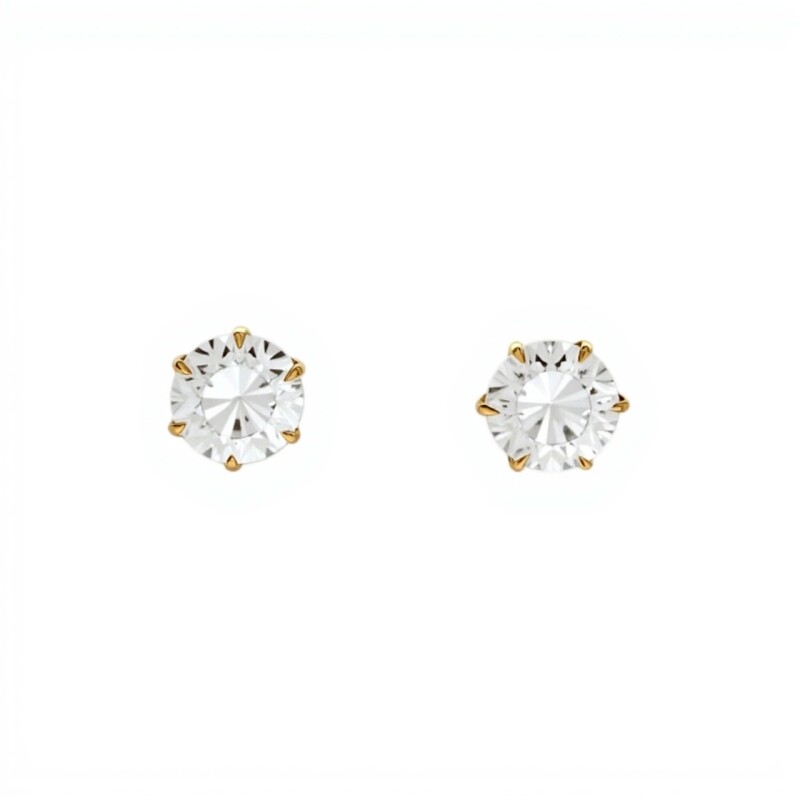 Caravanas Solitario oro- Oro bajo - Zirconia - CA8185 conpiedra
