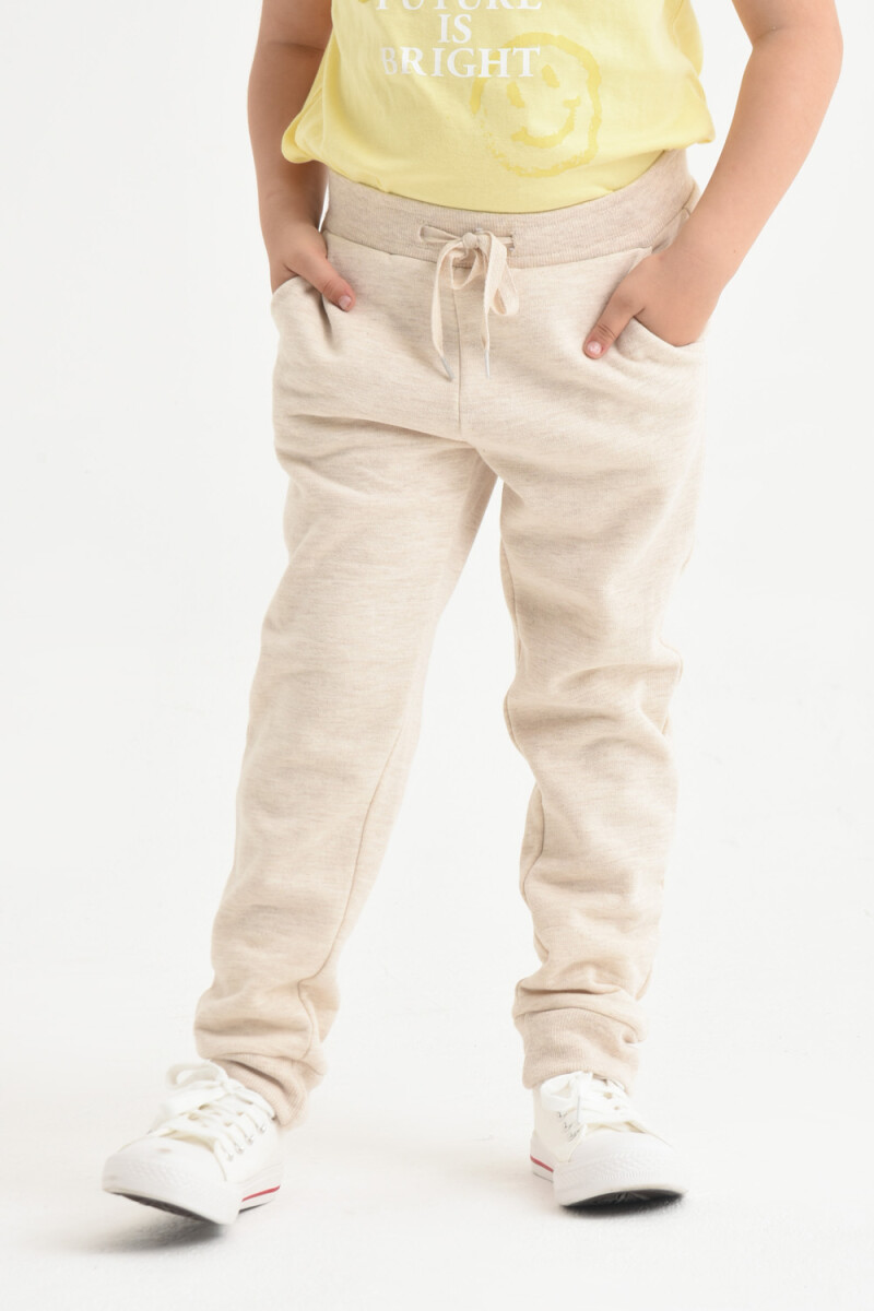 Pantalón deportivo Beige Melange