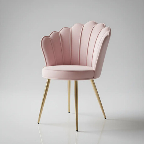 Silla Terciopelo Rosa Base Dorada VELVET Silla Terciopelo Rosa Base Dorada VELVET