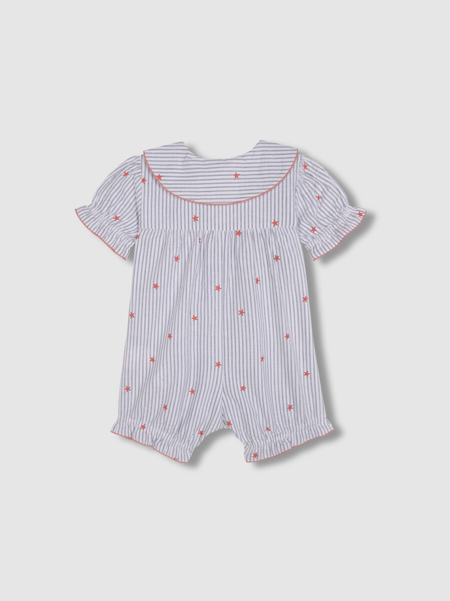 Pijama Rayas Con Estrellas Blanco